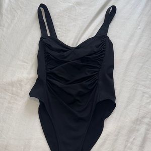 Zara Ruched Bodysuit Black